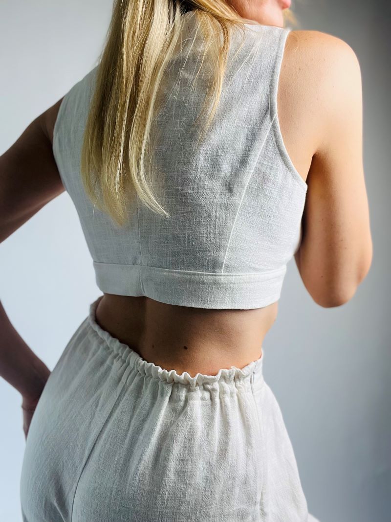 White Linen Top, Summer Linen Shirt