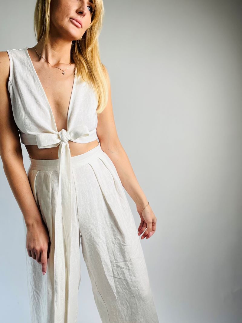 White Linen Top, Summer Linen Shirt
