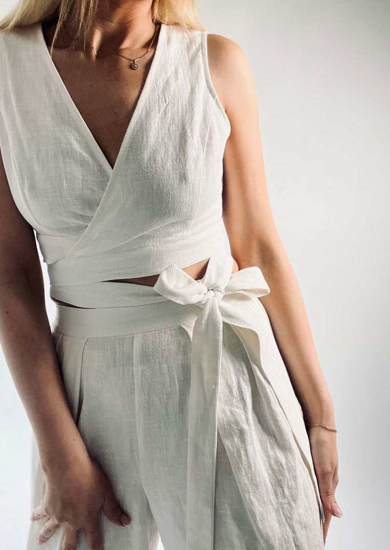 White Linen Top, Summer Linen Shirt