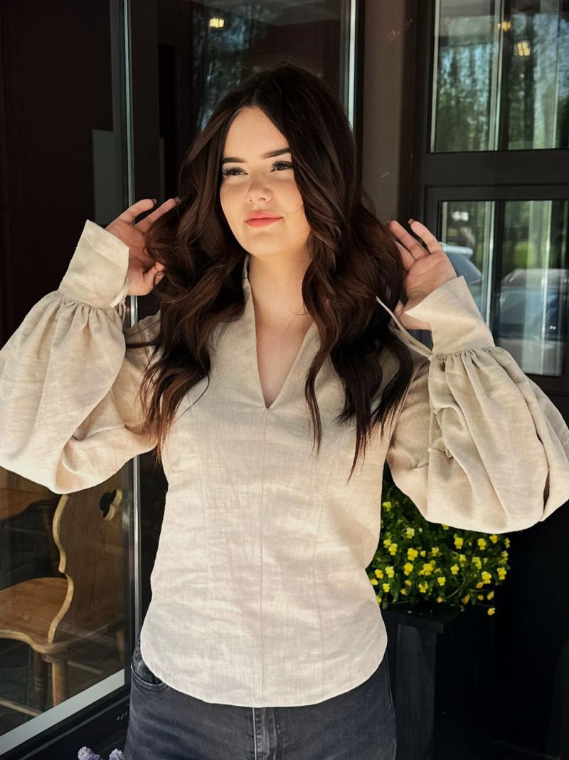 Linen blouse, shirt, white blouse,