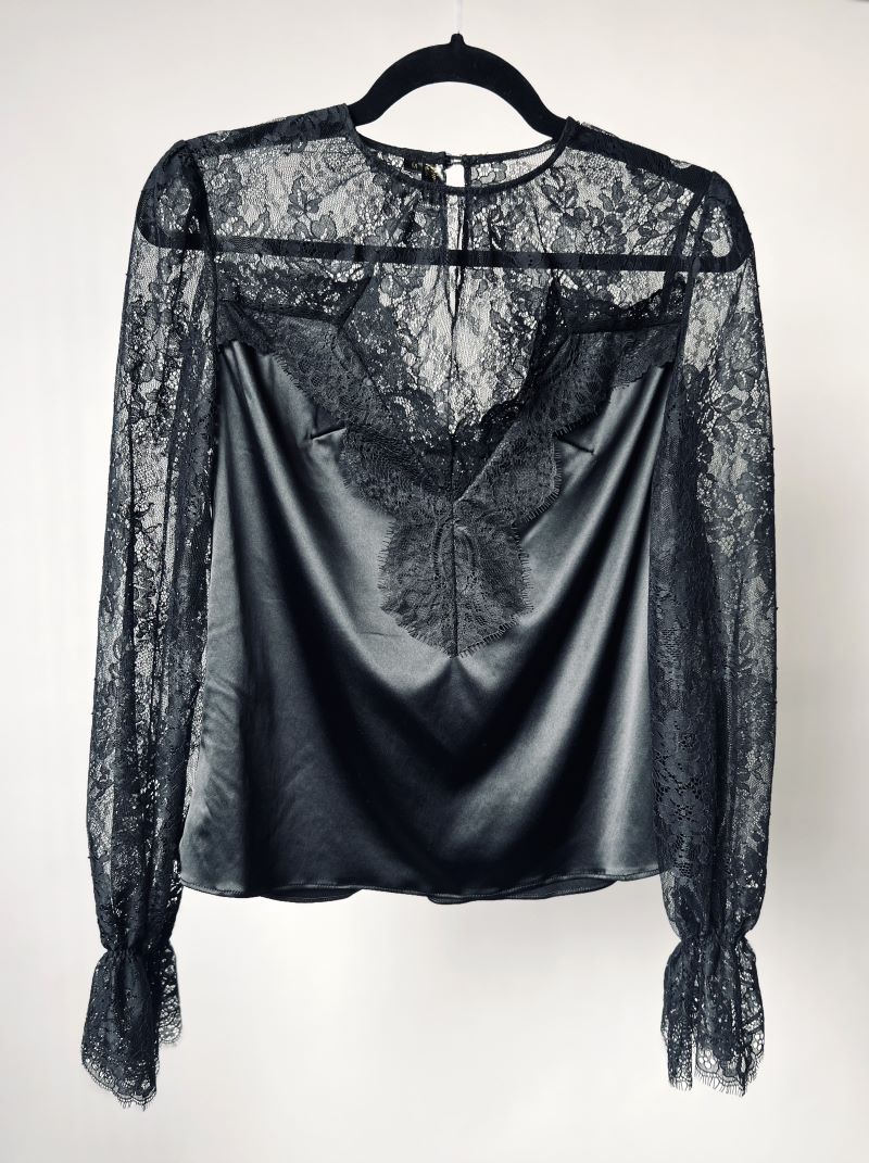 Black blouse, elegant, lace blouse.