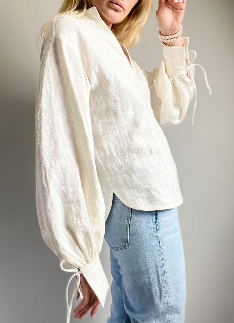 Linen blouse, shirt, white blouse,