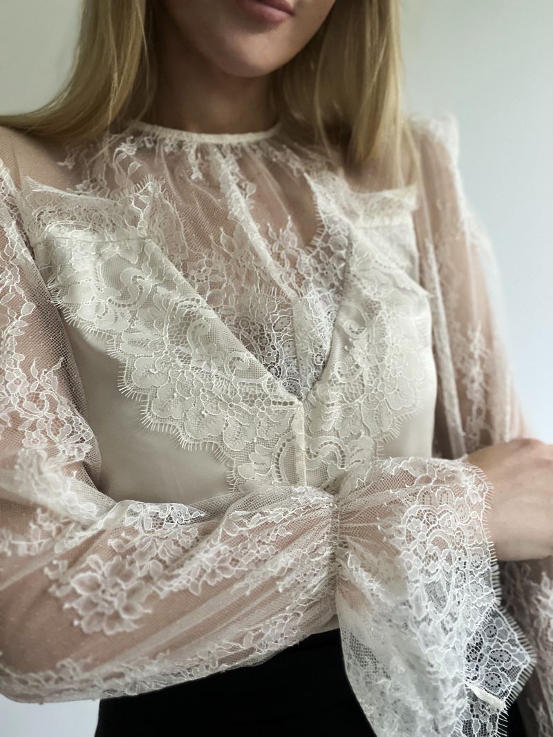 Black blouse, elegant, lace blouse.