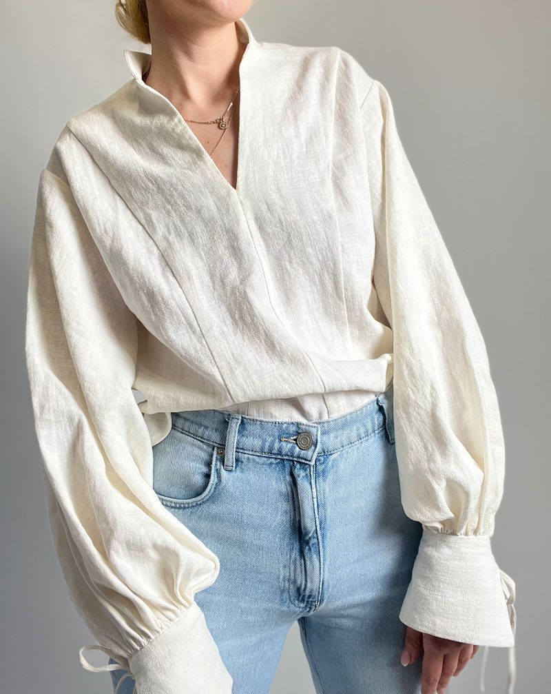 Linen blouse, shirt, white blouse,