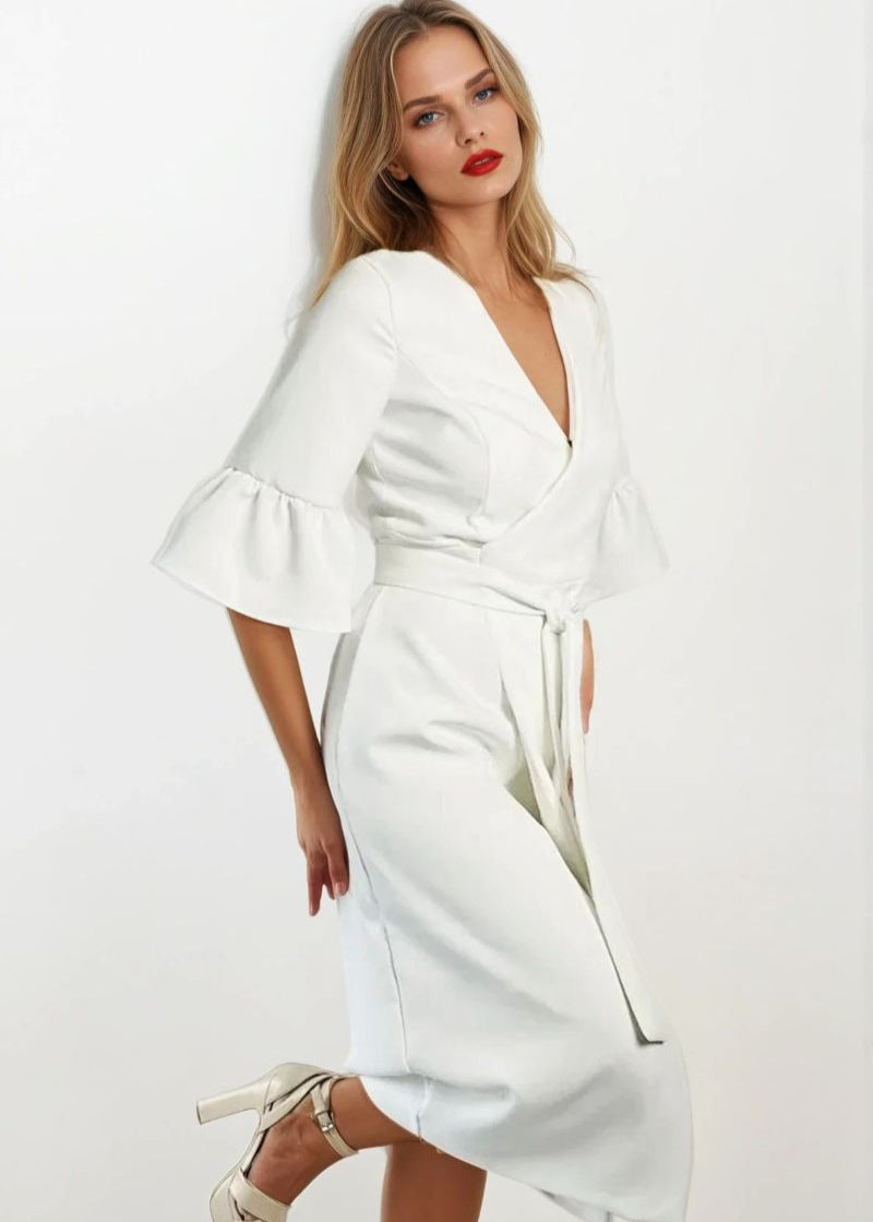 White dress. Festive dress. Wedding dress .