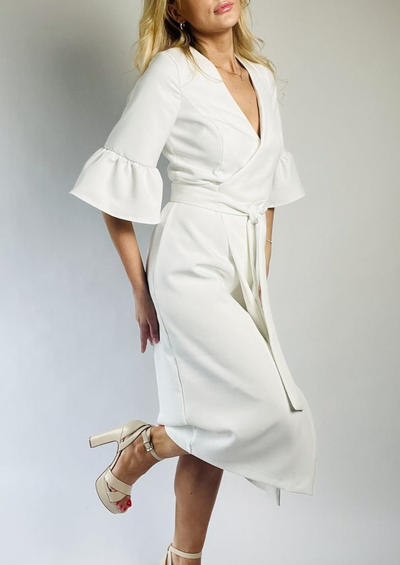 White dress. Festive dress. Wedding dress .
