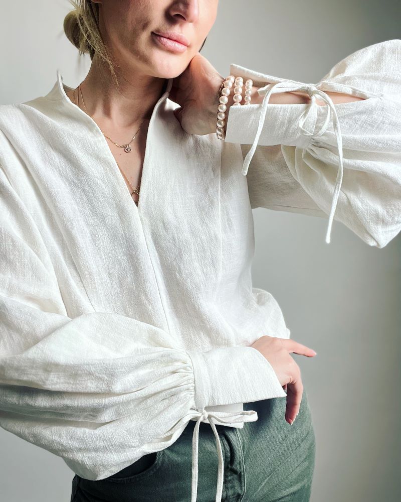 Linen blouse, shirt, white blouse,
