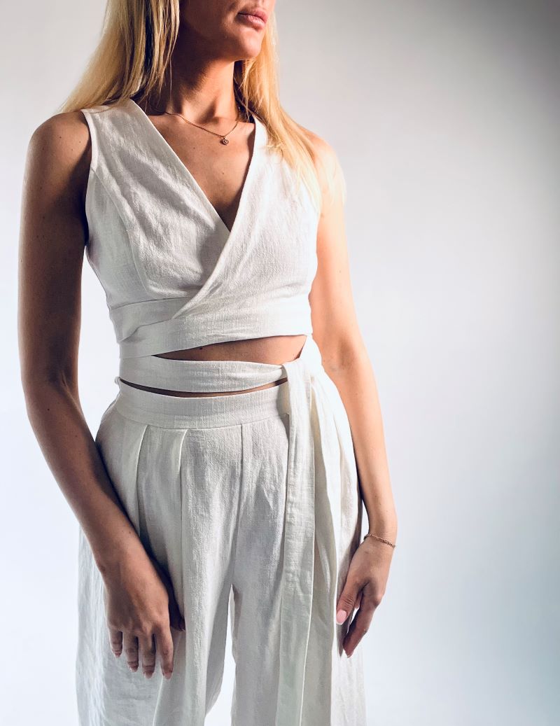 White Linen Top, Summer Linen Shirt
