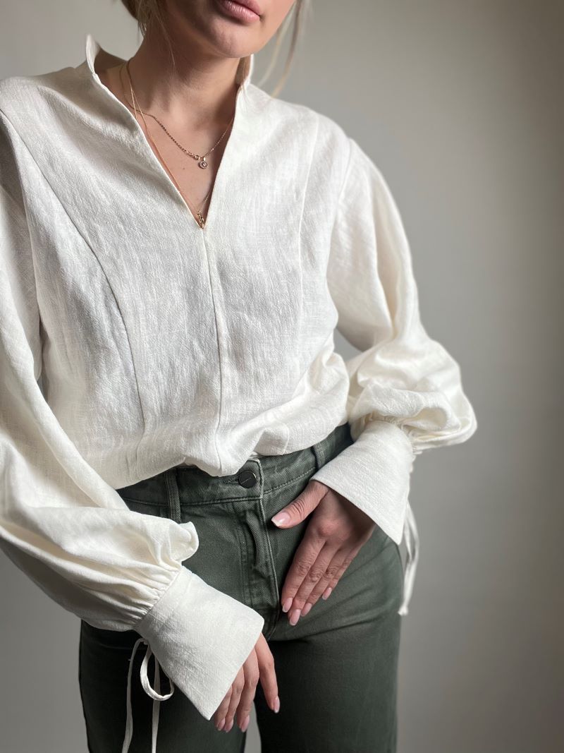 Linen blouse, shirt, white blouse,