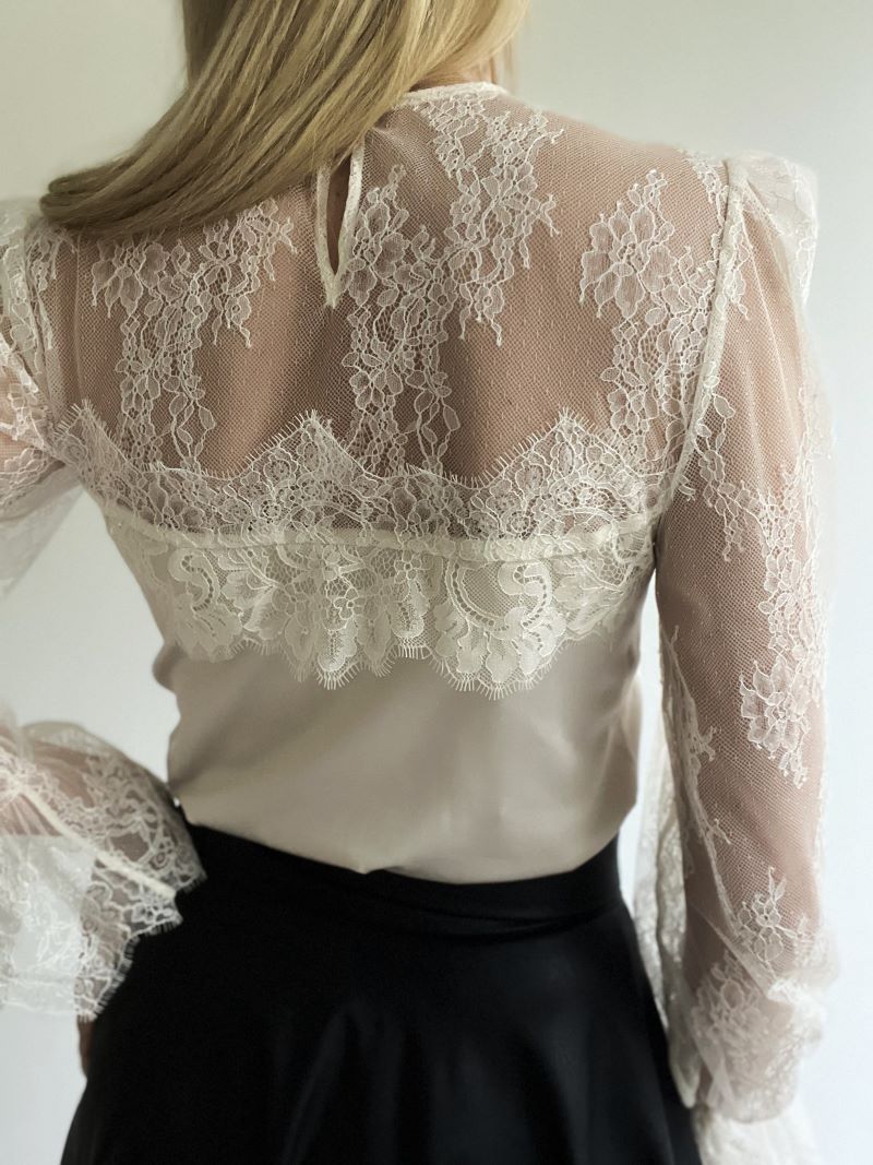 Black blouse, elegant, lace blouse.