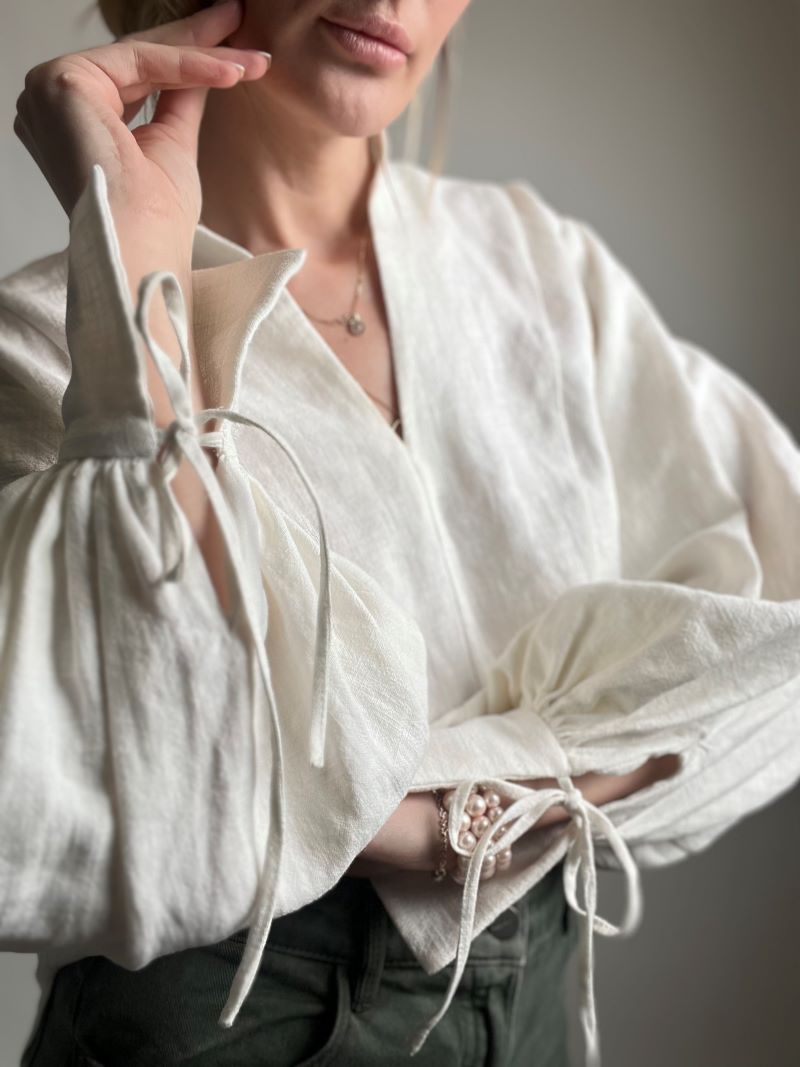 Linen blouse, shirt, white blouse,