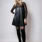Black artificial leather dress with straps