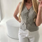 Pelēka Lina veste M