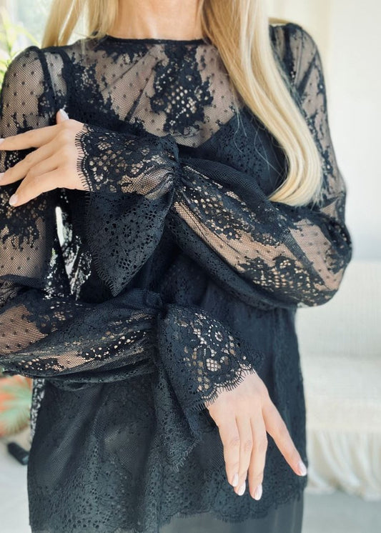 Lace blouse. White lace blouse. Beige lace blouse. Black lace blouse.