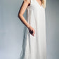 Linen dress. White linen dress. Long, white linen dress.