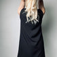 Black short dress with lace details. Black dress for the theater, everyday, holidays.