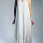Linen dress. White linen dress. Long, white linen dress.