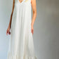 Linen dress. White linen dress. Long, white linen dress.