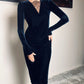 Velvet dress. Black velvet, navy blue velvet dress