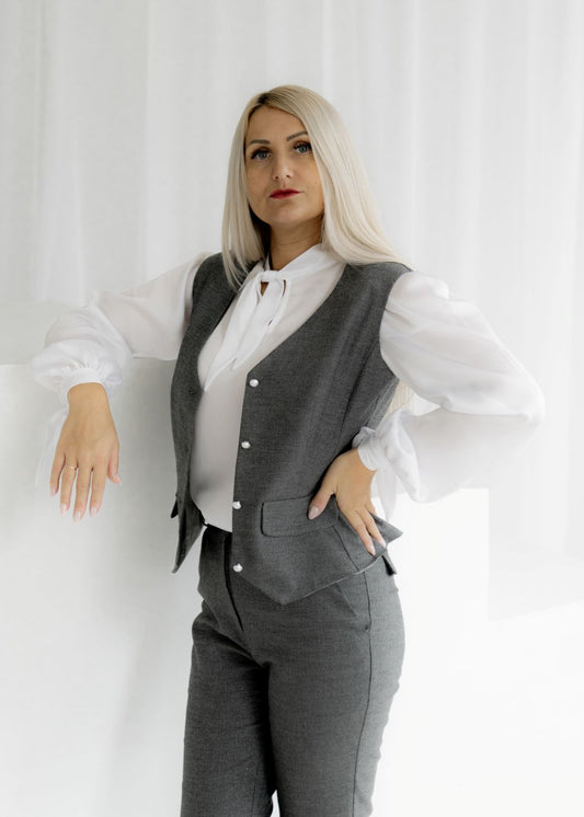 BALTA ŠIFONA BLŪZE