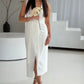 White dress. Party dress. Elegant and classic.