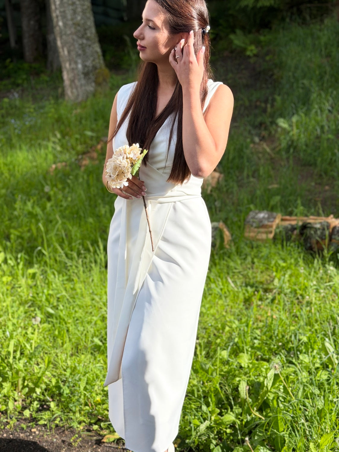 White dress. Party dress. Elegant and classic.